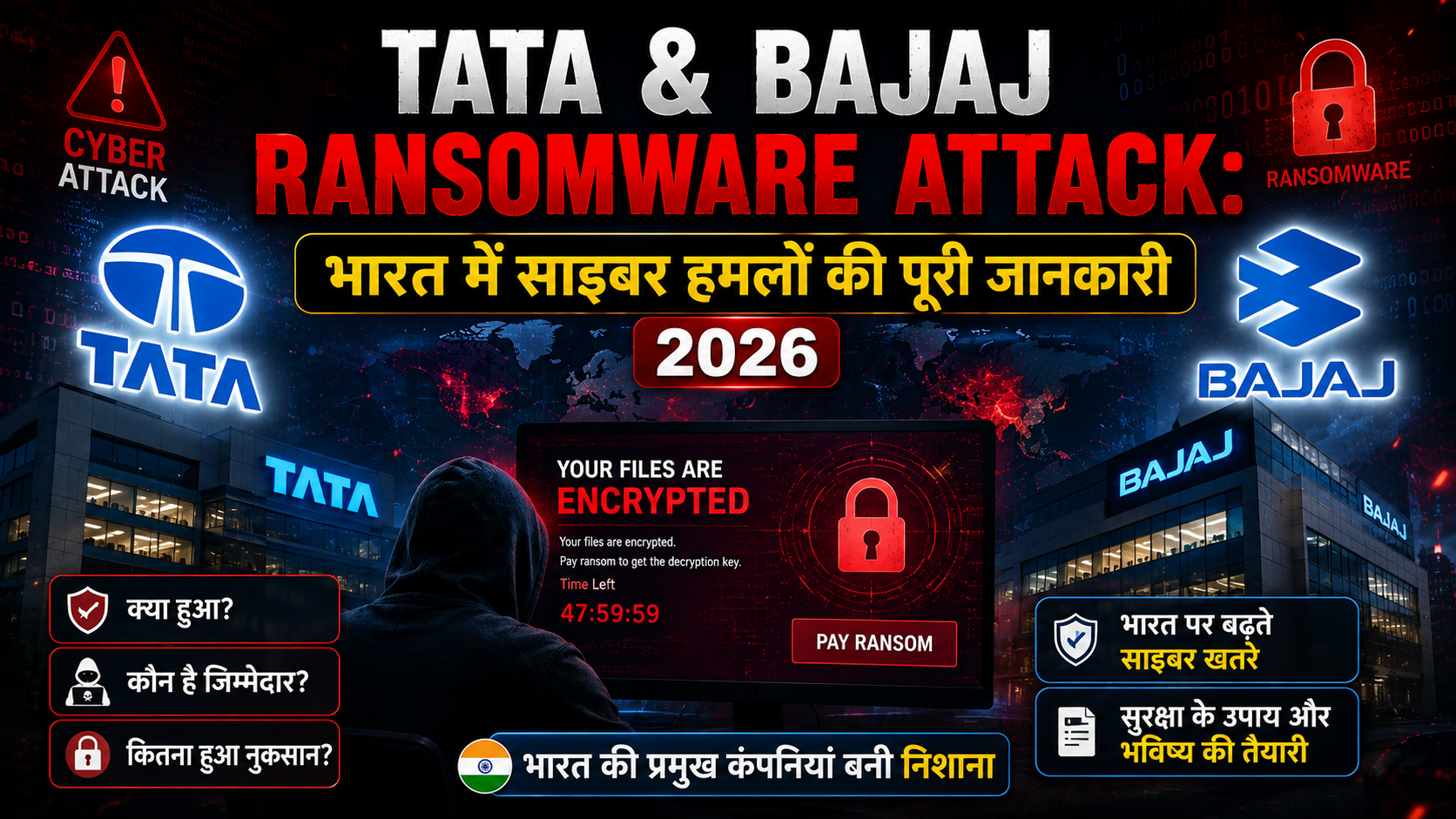 Tata & Bajaj Ransomware Attack: भारत में साइबर हमलों की पूरी जानकारी (2026)