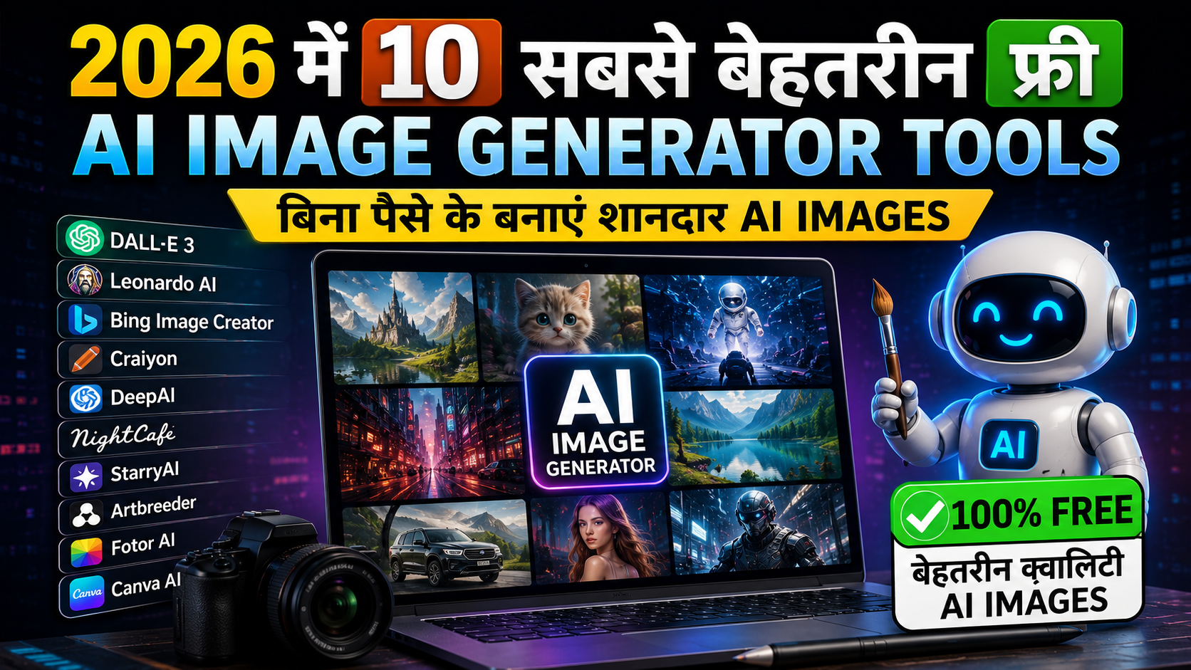 2026 में 10 सबसे बेहतरीन फ्री AI Image Generator Tools – बिना पैसे के बनाएं शानदार AI Images