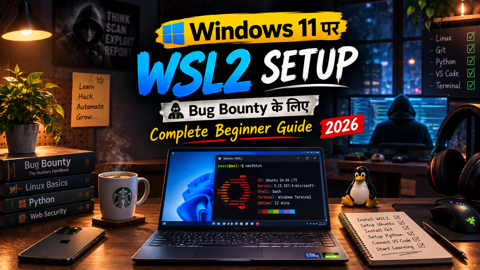 Windows 11 पर WSL2 Setup कैसे करें? Bug Bounty के लिए Complete Beginner Guide (2026)